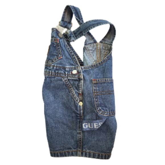 BABY GUESS Vintage 90's Denim Blue Jean Overall Shorts - Baby Boy's 6-9 Months - Picture 5 of 7